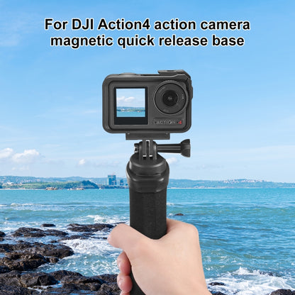 For DJI Osmo Action 5 Pro / 4 / 3 PULUZ Magnetic Quick Release Base Expansion Mount (Black) - Mount & Holder by PULUZ | Online Shopping South Africa | PMC Jewellery | Buy Now Pay Later Mobicred