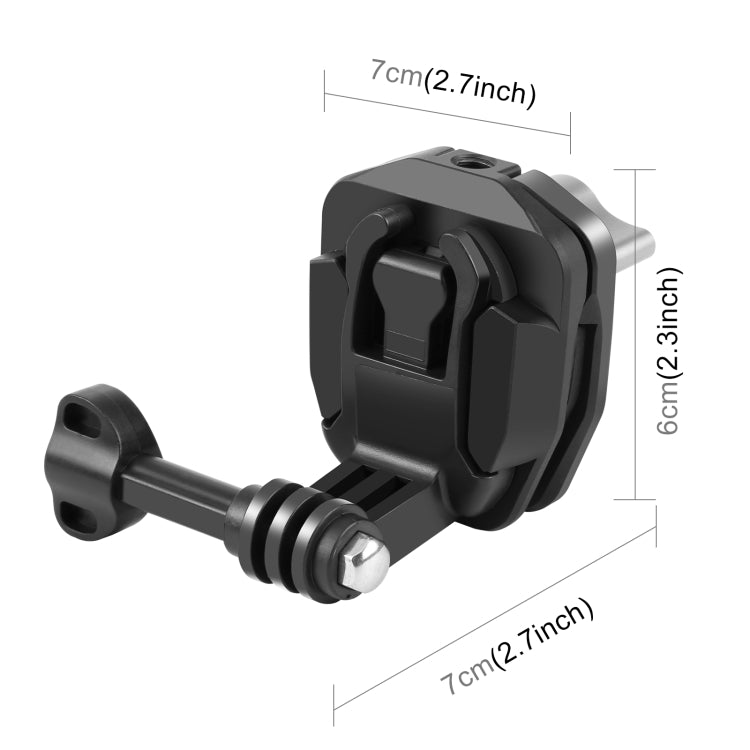 PULUZ Motorcycle Windshield Action Camera Mount Clip for GoPro Hero12 Black / DJI Osmo Action 4 / Insta360 X4 / Ace Pro and Other Action Cameras (Black) - Holder by PULUZ | Online Shopping South Africa | PMC Jewellery | Buy Now Pay Later Mobicred