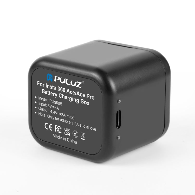 For Insta360 Ace Pro 2 / Pro 1 / Ace PULUZ Battery Charging Box Battery & Memory Card Storage Case (Black) - Others by PULUZ | Online Shopping South Africa | PMC TechLife | Buy Now Pay Later Mobicred