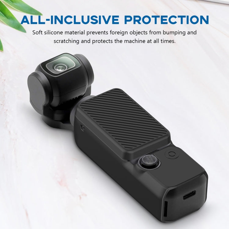 For DJI OSMO Pocket 3 PULUZ  2 in 1 Silicone Cover Case Set with Strap (Black) - Case & Bags by PULUZ | Online Shopping South Africa | PMC TechLife | Buy Now Pay Later Mobicred