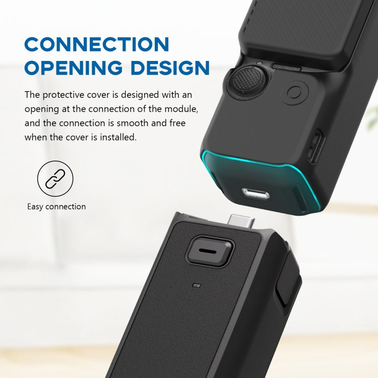 For DJI OSMO Pocket 3 PULUZ  2 in 1 Silicone Cover Case Set with Strap (Black) - Case & Bags by PULUZ | Online Shopping South Africa | PMC TechLife | Buy Now Pay Later Mobicred
