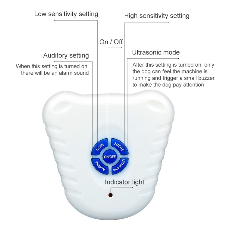 Ultrasonic Bark Stop Collar(White) - Training Aids by PMC TechLife | Online Shopping South Africa | PMC TechLife | Buy Now Pay Later Mobicred