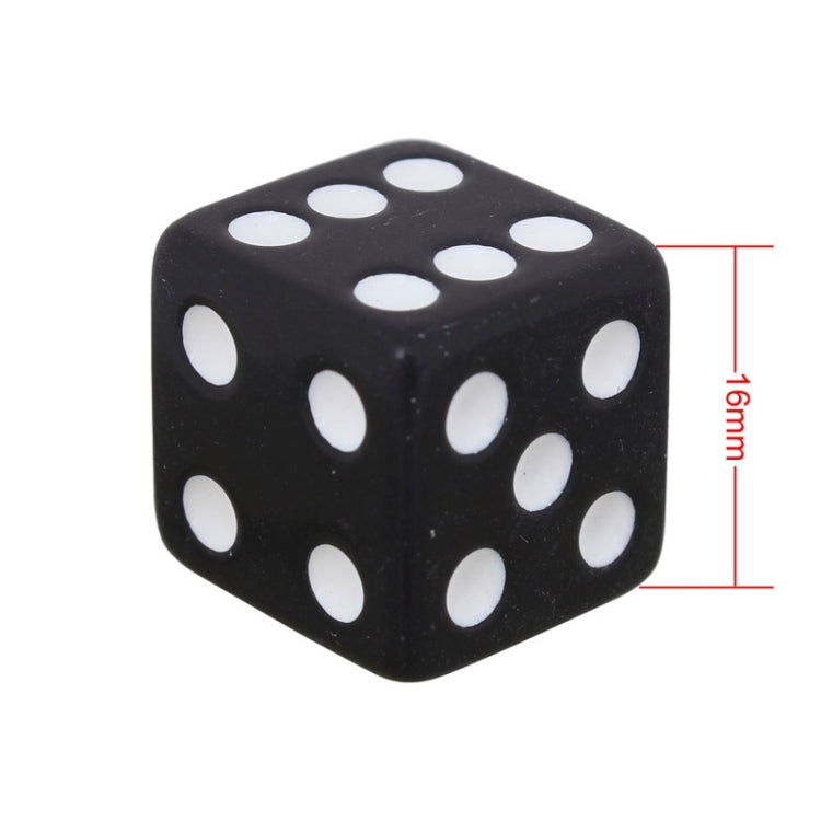 Universal 8mm Dice Style Plastic Car Tire Valve Caps, Pack of 4(Black) - Tire Valve Caps by PMC TechLife | Online Shopping South Africa | PMC TechLife | Buy Now Pay Later Mobicred