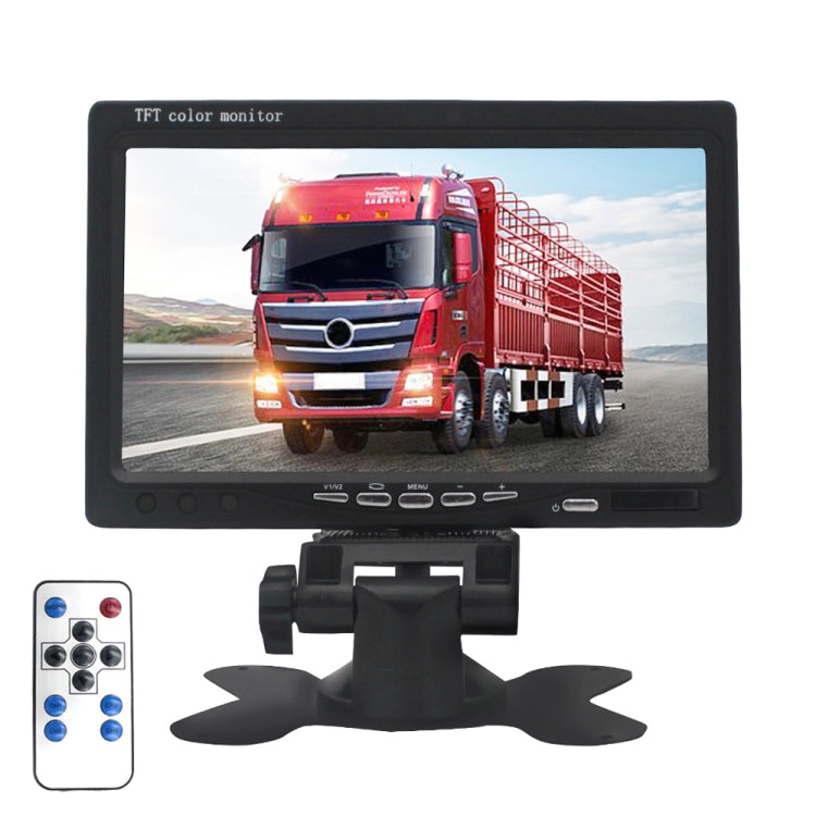 7.0 inch Car Monitor / Surveillance Cameras Monitor with Adjustable Angle Holder & Remote Controller, Dual Video Input - Car Monitor by PMC Jewellery | Online Shopping South Africa | PMC Jewellery | Buy Now Pay Later Mobicred