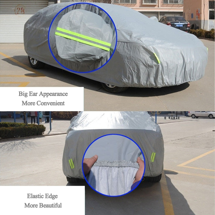 PEVA Anti-Dust Waterproof Sunproof Hatchback Car Cover with Warning Strips, Fits Cars up to 4.1m(160 inch) in Length - PE Material by PMC Jewellery | Online Shopping South Africa | PMC Jewellery | Buy Now Pay Later Mobicred
