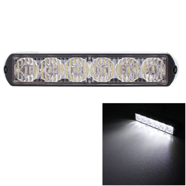 18W 1080LM 6-LED White Light Wired Car Flashing Warning Signal Lamp, DC 12-24V, Wire Length: 90cm - Warning Lights by PMC Jewellery | Online Shopping South Africa | PMC Jewellery | Buy Now Pay Later Mobicred