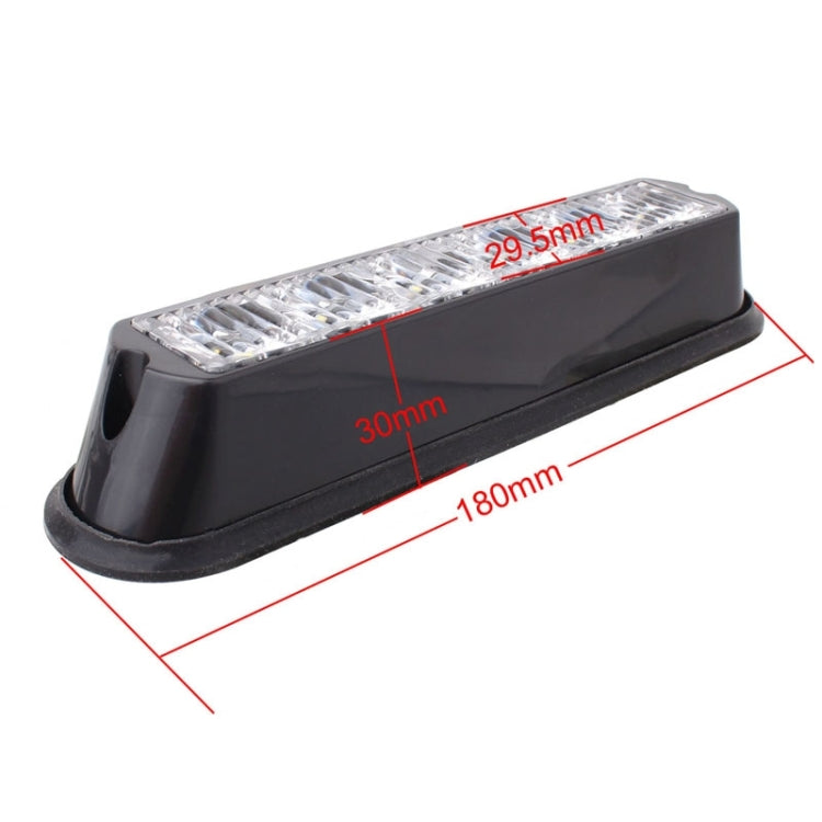 18W 1080LM 6-LED White Light Wired Car Flashing Warning Signal Lamp, DC 12-24V, Wire Length: 90cm - Warning Lights by PMC Jewellery | Online Shopping South Africa | PMC Jewellery | Buy Now Pay Later Mobicred