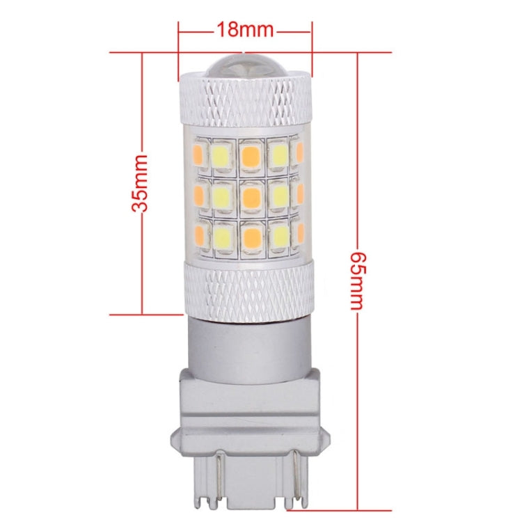 T25 8W 420LM White + Yellow Light 42 LED 2835 SMD Car Brake Light Steering Light Bulb, DC 12V - Brake Lights by PMC Jewellery | Online Shopping South Africa | PMC Jewellery | Buy Now Pay Later Mobicred