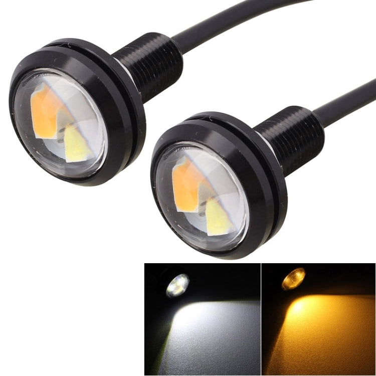 2 PCS 22.5mm 2W 200LM White + Yellow Light 4 LED SMD 5630 Eagle Eye Car Steering Light Daytime Running Light(Black) - Eagle Eye Lamps by PMC Jewellery | Online Shopping South Africa | PMC Jewellery | Buy Now Pay Later Mobicred