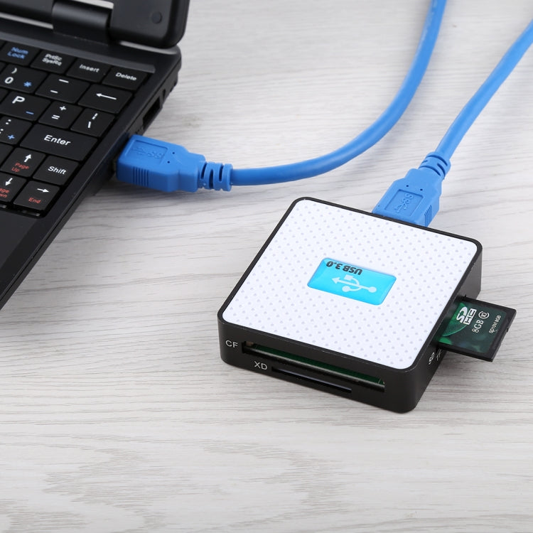 USB 3.0 All-in-1 Card Reader, Super Speed 5Gbps, Support CF / SD / TF / M2 / XD Card(White) -  by PMC Jewellery | Online Shopping South Africa | PMC Jewellery | Buy Now Pay Later Mobicred