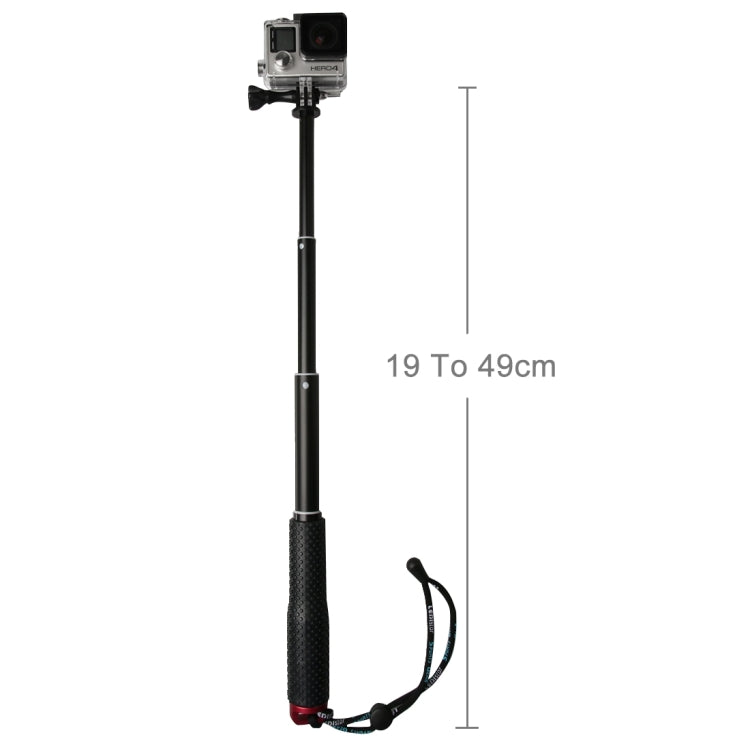 Handheld 49cm Extendable Pole Monopod with Screw for GoPro Hero12 Black / Hero11 /10 /9 /8 /7 /6 /5, Insta360 Ace / Ace Pro, DJI Osmo Action 4 and Other Action Cameras(Red) - Extendable Pole by PMC Jewellery | Online Shopping South Africa | PMC Jewellery | Buy Now Pay Later Mobicred