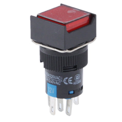 Car DIY Square Button Push Switch with Lock & LED Indicator, DC 24V(Red) - Car Switches by PMC TechLife | Online Shopping South Africa | PMC TechLife | Buy Now Pay Later Mobicred