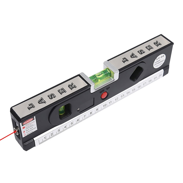 Laser Level with Tape Measure Pro 4 (100cm) / Level Bubbles with LED Light, LV-04(Black) - Laser Rangefinder by PMC TechLife | Online Shopping South Africa | PMC TechLife