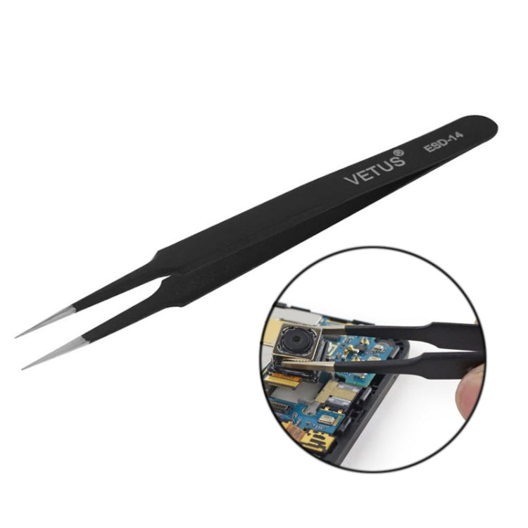 ESD-14 Anti-Static Tweezers - Tweezers by VETUS | Online Shopping South Africa | PMC Jewellery | Buy Now Pay Later Mobicred