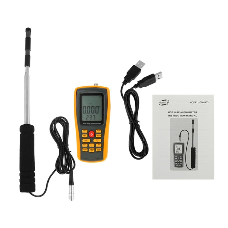 BENETECH GM8903 2.6 inch LCD Screen Digital Hot Wire Wind Speed Wind Temperature Anemometer - free shipping - PMC TechLife - Order now!
