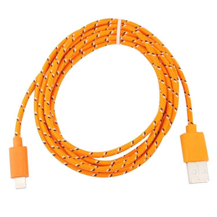 1m Nylon Netting Style USB 8 Pin Data Transfer Charging Cable for iPhone, iPad(Orange) - Normal Style Cable by PMC Jewellery | Online Shopping South Africa | PMC Jewellery | Buy Now Pay Later Mobicred