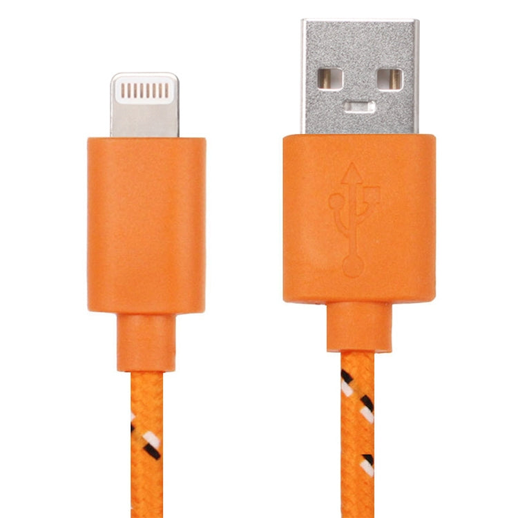 2m Nylon Netting USB Data Transfer Charging Cable For iPhone, iPad(Orange) - Normal Style Cable by PMC Jewellery | Online Shopping South Africa | PMC Jewellery | Buy Now Pay Later Mobicred