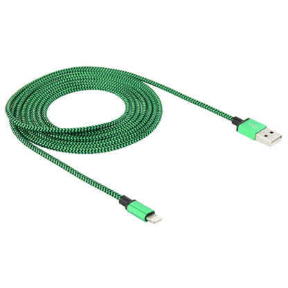 2m Woven Style 8 Pin to USB Sync Data / Charging Cable(Green) - Normal Style Cable by PMC Jewellery | Online Shopping South Africa | PMC Jewellery | Buy Now Pay Later Mobicred