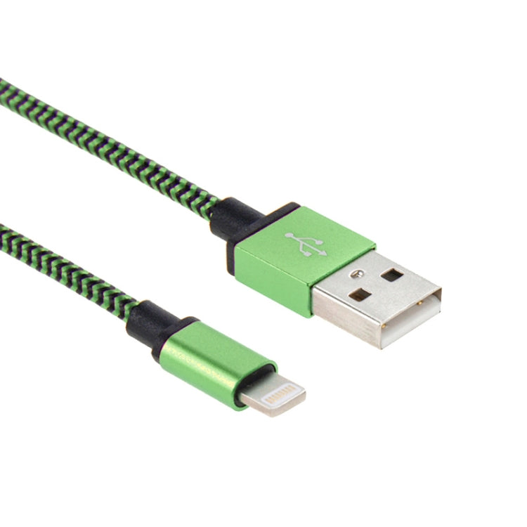 2m Woven Style 8 Pin to USB Sync Data / Charging Cable(Green) - Normal Style Cable by PMC Jewellery | Online Shopping South Africa | PMC Jewellery | Buy Now Pay Later Mobicred