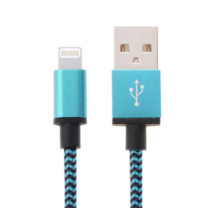 2m Woven Style 8 Pin to USB Sync Data / Charging Cable(Blue) - Normal Style Cable by PMC Jewellery | Online Shopping South Africa | PMC Jewellery | Buy Now Pay Later Mobicred