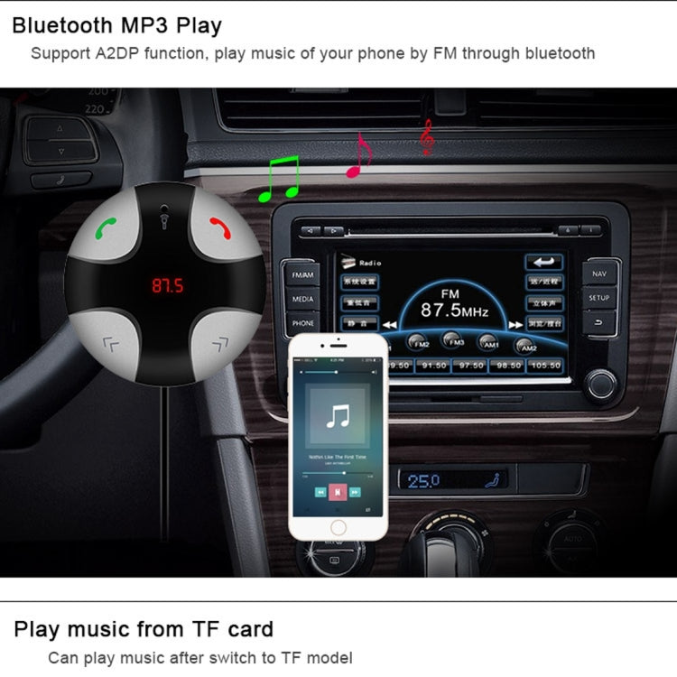 FM29B Bluetooth FM Transmitter Hands-free Car Kit, Car Charger, For iPhone, Galaxy, Sony, Lenovo, HTC, Huawei, and other Smartphones - Bluetooth Car Kits by PMC Jewellery | Online Shopping South Africa | PMC Jewellery | Buy Now Pay Later Mobicred