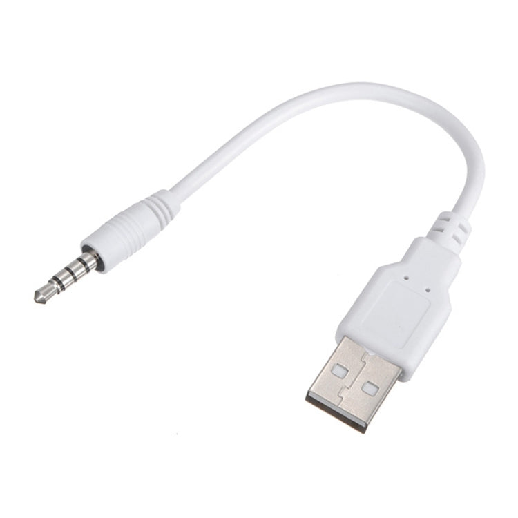 USB to 3.5mm Jack Data Sync & Charge Cable for iPod Shuffle 1st /2nd /3rd Generation, Length: 15.5cm(White) - Normal Style Cable by PMC Jewellery | Online Shopping South Africa | PMC Jewellery | Buy Now Pay Later Mobicred