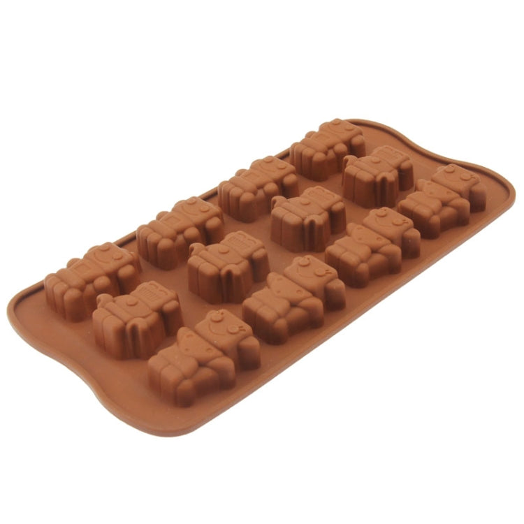 Lovely Robot Shape 12-Grid Ice Cube Tray(Brown) - Food Molds by PMC TechLife | Online Shopping South Africa | PMC TechLife | Buy Now Pay Later Mobicred
