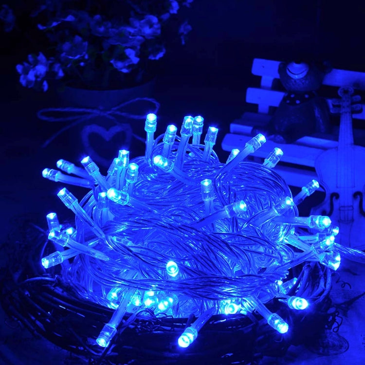 Waterproof  String Light, Length: 10m, 100 LED Light with Controller, Flashing / Fading / Chasing Effect, AC 220V, EU Plug(Blue Light) - Holiday Lights by PMC TechLife | Online Shopping South Africa | PMC TechLife | Buy Now Pay Later Mobicred