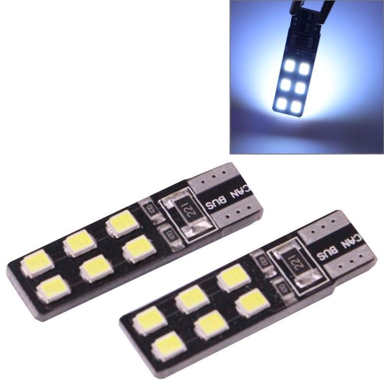 2 PCS T10 2.5W 90LM White Light 12 LED 2835 SMD CANBUS Car Signal Light Bulb - Clearance Lights by PMC Jewellery | Online Shopping South Africa | PMC Jewellery | Buy Now Pay Later Mobicred