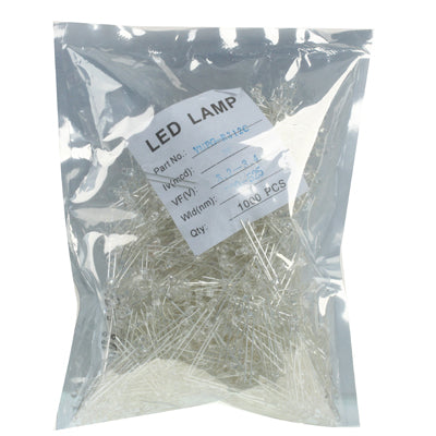 1000 PCS 5mm Straw Hat LED Lamp(White Light) - Light Beads by PMc TechLife | Online Shopping South Africa | PMc TechLife | Buy Now Pay Later Mobicred
