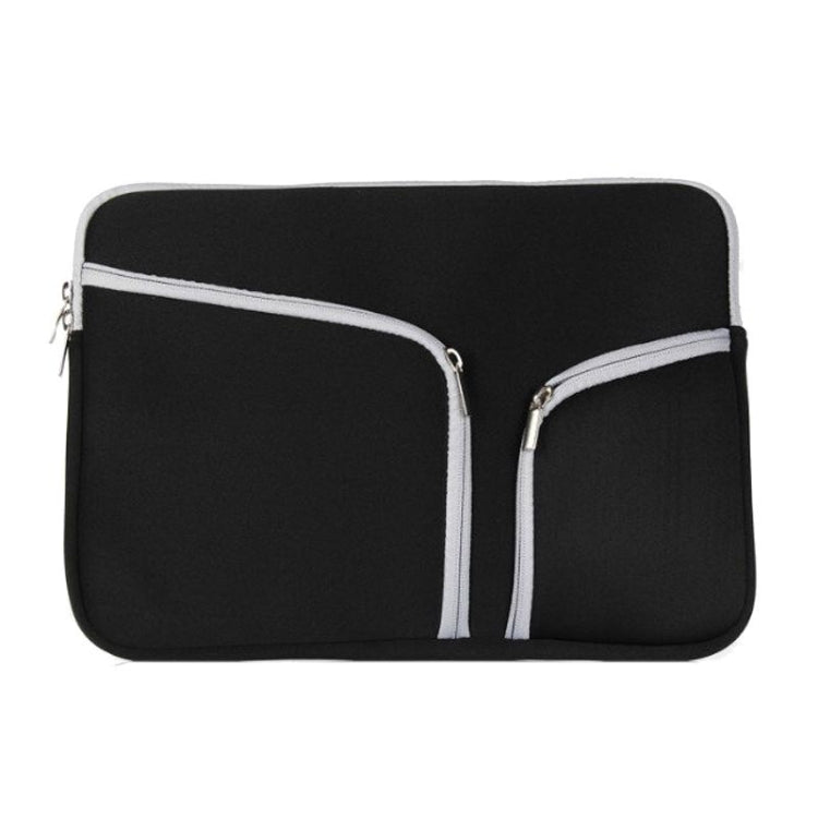 Double Pocket Zip Handbag Laptop Bag for Macbook Pro 15 inch(Black) - Protective Bags by PMC Jewellery | Online Shopping South Africa | PMC Jewellery | Buy Now Pay Later Mobicred