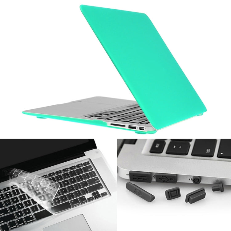 ENKAY for Macbook Air 11.6 inch (US Version) / A1370 / A1465 Hat-Prince 3 in 1 Frosted Hard Shell Plastic Protective Case with Keyboard Guard & Port Dust Plug(Green) - MacBook Air Cases by ENKAY | Online Shopping South Africa | PMC Jewellery | Buy Now Pay Later Mobicred