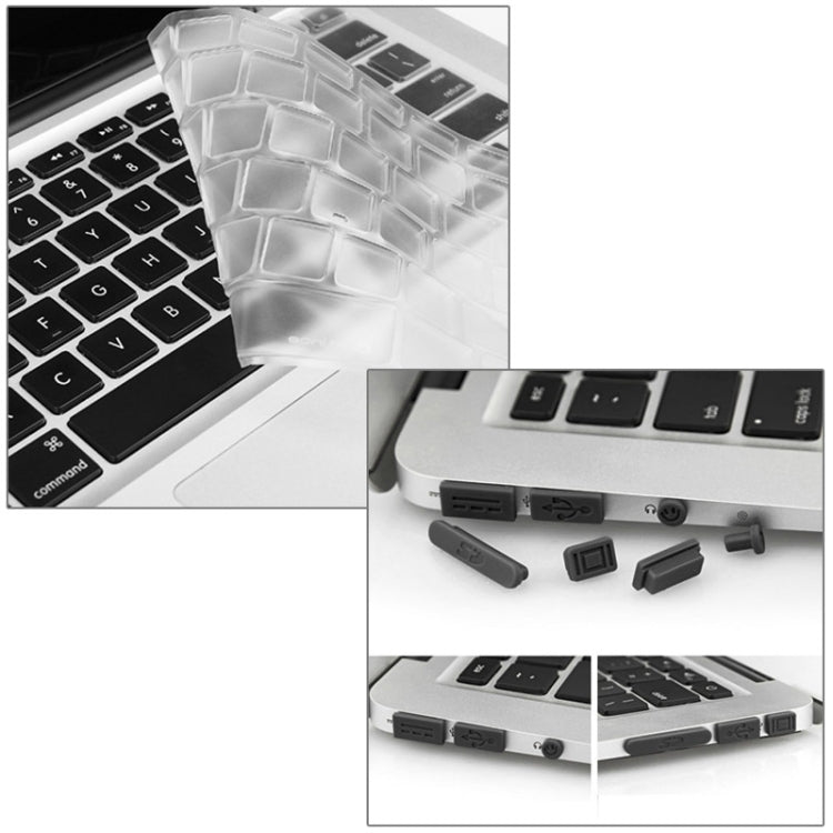 ENKAY for Macbook Air 11.6 inch (US Version) / A1370 / A1465 Hat-Prince 3 in 1 Crystal Hard Shell Plastic Protective Case with Keyboard Guard & Port Dust Plug(Black) - MacBook Air Cases by ENKAY | Online Shopping South Africa | PMC Jewellery | Buy Now Pay Later Mobicred