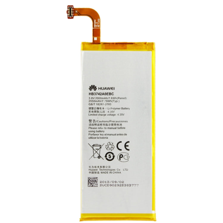 2000mAh Replacement Battery for Huawei Ascend P6(Gold)(Gold) - For Huawei by PMC Jewellery | Online Shopping South Africa | PMC Jewellery | Buy Now Pay Later Mobicred