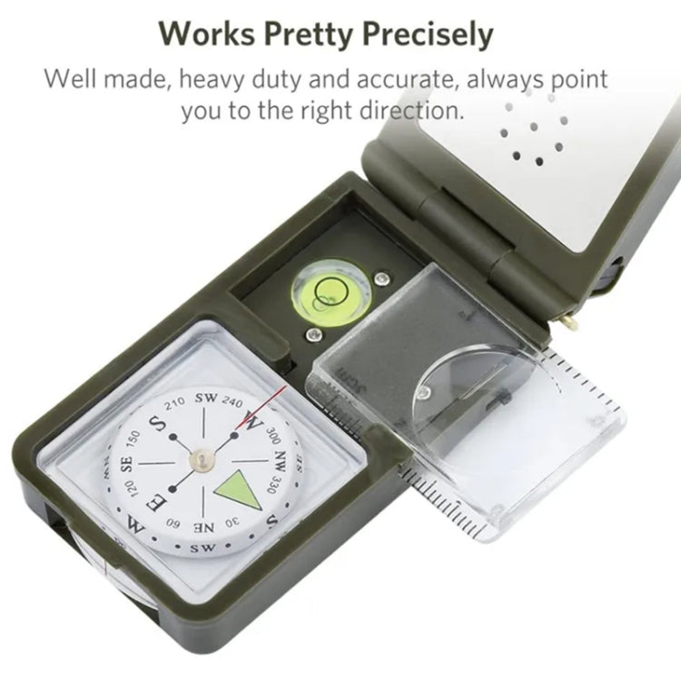 10 in 1 (Thermometer, Hygrometer, LED light, Reflector, Spirit level, Compass, Whistle, Flint, Magnifier, Ruler) Multi-Function Portable Compass - Hiking Meter by PMC TechLife | Online Shopping South Africa | PMC TechLife | Buy Now Pay Later Mobicred