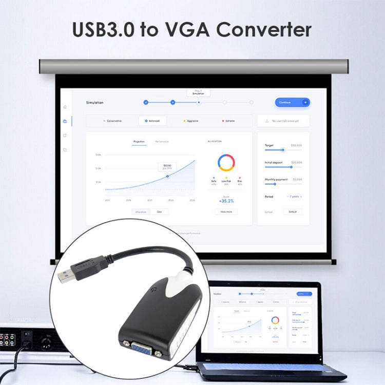 USB 3.0 to VGA Display Adapter, Resolution: 1920 x 1080(Black) - Cable by PMC Jewellery | Online Shopping South Africa | PMC Jewellery | Buy Now Pay Later Mobicred