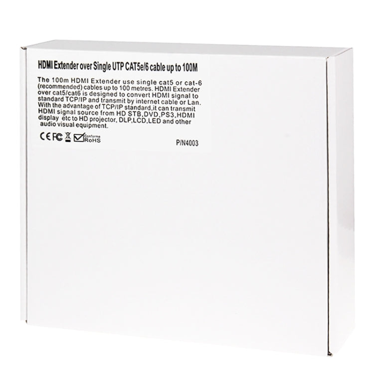 HDMI Extender over Single UTP CAT5e/6 Cable, Transmission Distance: 100m - Amplifier by PMC Jewellery | Online Shopping South Africa | PMC Jewellery | Buy Now Pay Later Mobicred