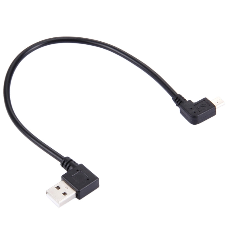 27cm 90 Degree Left Angle Micro USB to 90 Degree Left Angle USB Data / Charging Cable - Micro USB Cable by PMC Jewellery | Online Shopping South Africa | PMC Jewellery | Buy Now Pay Later Mobicred