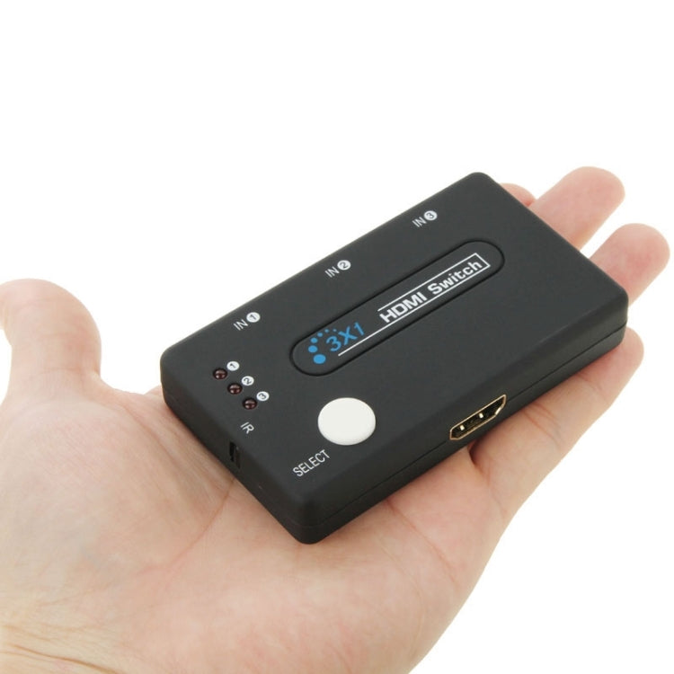 Mini 3x1 HD 1080P HDMI V1.3 Selector with Remote Control for HDTV / STB/ DVD / Projector / DVR - Splitter by PMC TechLife | Online Shopping South Africa | PMC TechLife