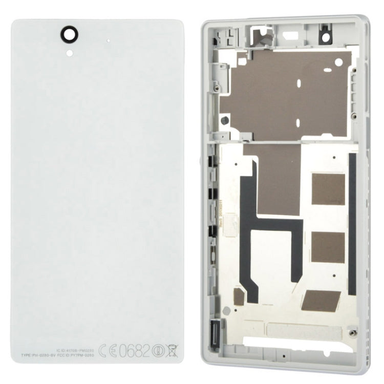 Middle Board + Battery Back Cover for Sony L36H(White) - Frame Bezel Plate by PMC Jewellery | Online Shopping South Africa | PMC Jewellery | Buy Now Pay Later Mobicred