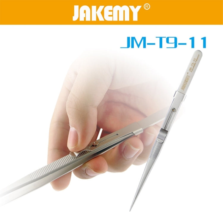 JAKEMY JM-T9-11 Adjustable Straight Tweezers(Silver) - Tweezers by JAKEMY | Online Shopping South Africa | PMC TechLife