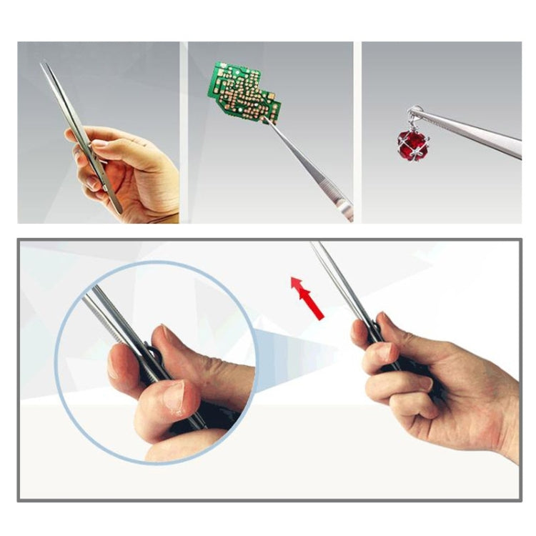 JAKEMY JM-T9-11 Adjustable Straight Tweezers(Silver) - Tweezers by JAKEMY | Online Shopping South Africa | PMC TechLife