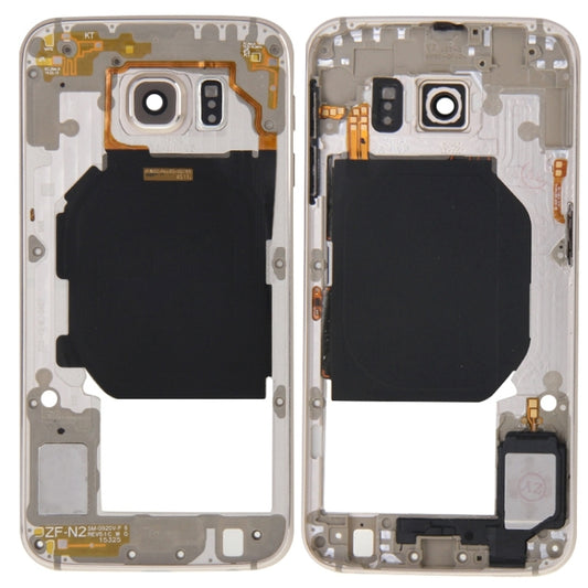 For Galaxy S6 / G920F Back Plate Housing Camera Lens Panel  with Side Keys and Speaker Ringer Buzzer (Gold) - Frame Bezel Plate by PMC Jewellery | Online Shopping South Africa | PMC Jewellery | Buy Now Pay Later Mobicred