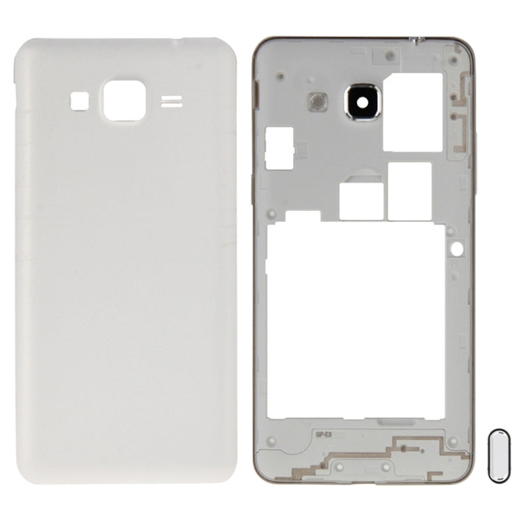 For Galaxy Grand Prime / G530 Dual SIM Card Version Full Housing Cover (Middle Frame Bezel + Battery Back Cover) + Home Button (White) - Back Cover by PMC Jewellery | Online Shopping South Africa | PMC Jewellery | Buy Now Pay Later Mobicred