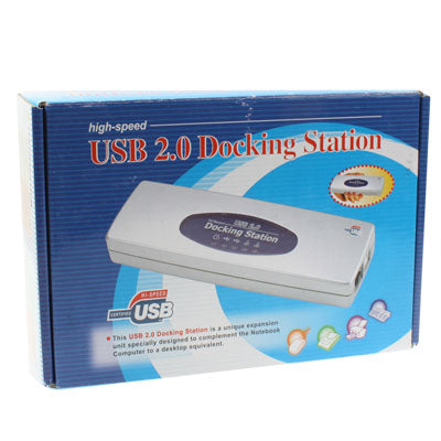 Hi-speed USB 2.0 Docking Station with 8 Ports (2xUSB 2.0 + PS2 Mouse + PS2 Keyboard + RS232 + DB25 + LAN + Upstream),Silver(Silver) - USB 2.0 HUB by PMC Jewellery | Online Shopping South Africa | PMC Jewellery | Buy Now Pay Later Mobicred