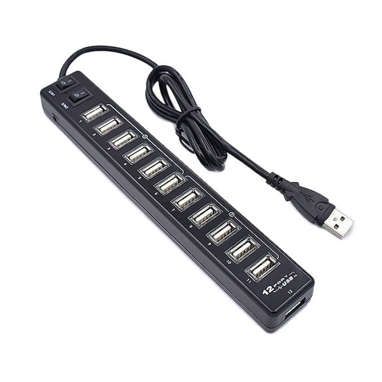 12-Port USB 2.0 HUB，Suitable for Notebook / Netbook(Black) - USB 2.0 HUB by PMC Jewellery | Online Shopping South Africa | PMC Jewellery | Buy Now Pay Later Mobicred