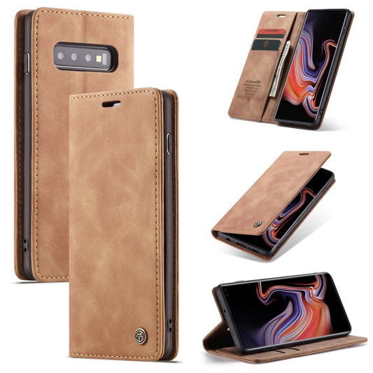 CaseMe-013 Multifunctional Retro Frosted Horizontal Flip Leather Case for Galaxy S10 Plus, with Card Slot & Holder & Wallet (Brown) - Galaxy Phone Cases by CaseMe | Online Shopping South Africa | PMC Jewellery | Buy Now Pay Later Mobicred