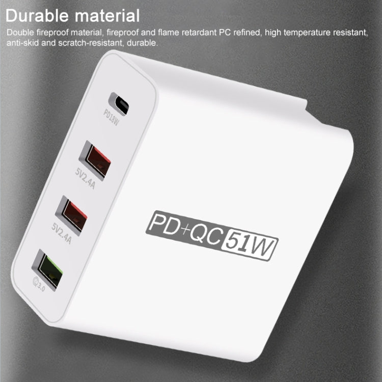 WLX-A6 4 Ports Quick Charging USB Travel Charger Power Adapter, US Plug - USB Charger by PMC Jewellery | Online Shopping South Africa | PMC Jewellery | Buy Now Pay Later Mobicred