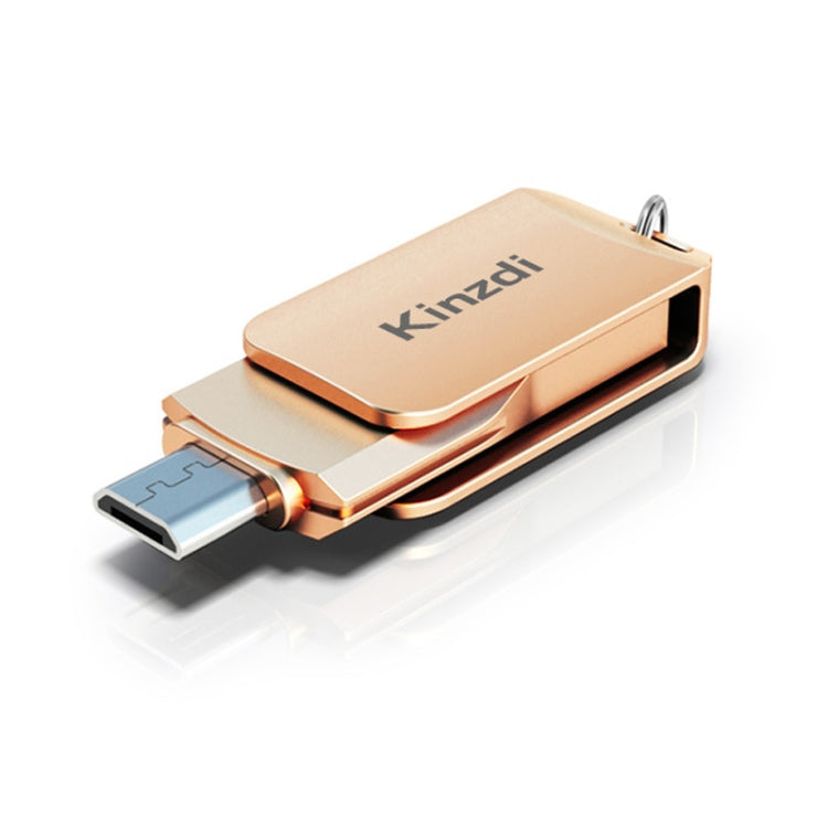 Kinzdi 128GB USB + Type-C Interface Metal Twister Flash Disk V8 (Rose Gold) - USB Flash Drives by Kinzdi | Online Shopping South Africa | PMC Jewellery | Buy Now Pay Later Mobicred