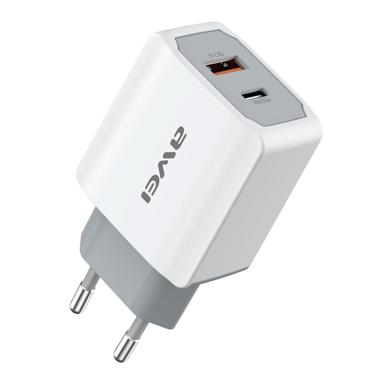 awei PD4 20W PD Type-C + QC 3.0 USB Interface Fast Charging Travel Charger with Data Cable, EU Plug - USB Charger by awei | Online Shopping South Africa | PMC Jewellery | Buy Now Pay Later Mobicred